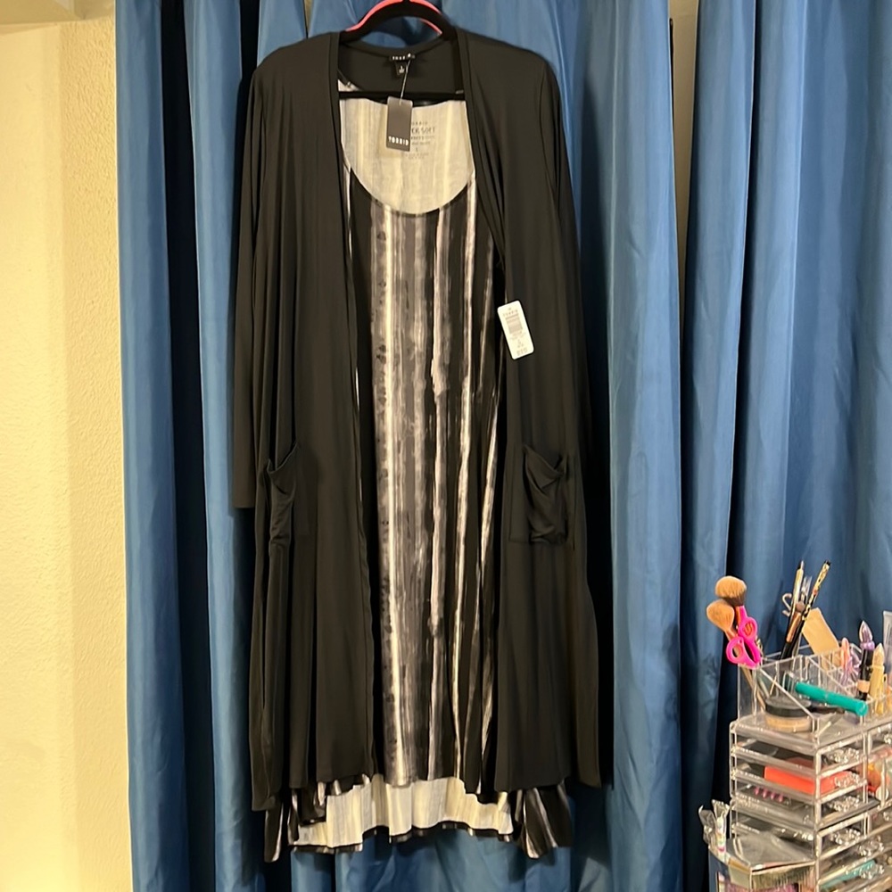 Torrid NWT both pieces. Cap sleeve dress and cover.